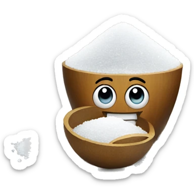 Happy emoji with a pile of salt sticker