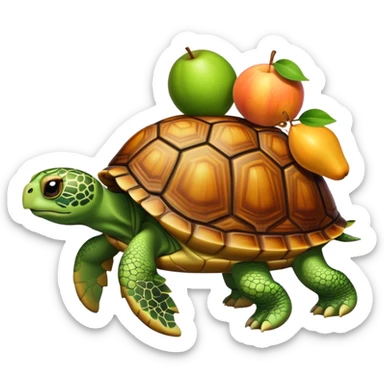A turtle 🐢 carrying fruits sticker