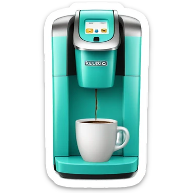 Realistic turquoise keurig coffee machine  sticker