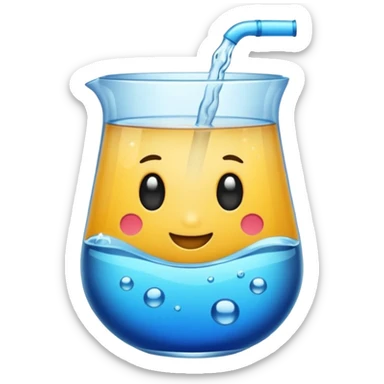 copo com água com gás sem rosto sticker