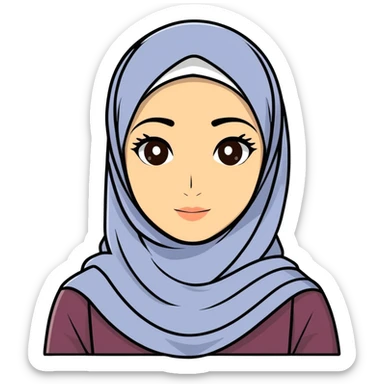 A girl wearing shawl hijab sticker