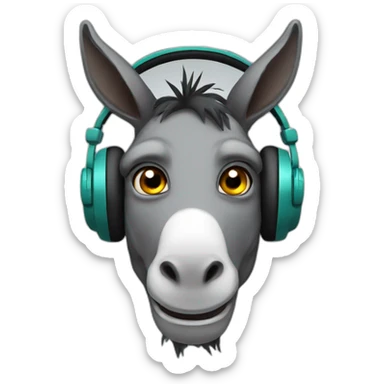 zombie donkey wearing headphones sticker