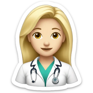 blonde hair  female doctor sticker