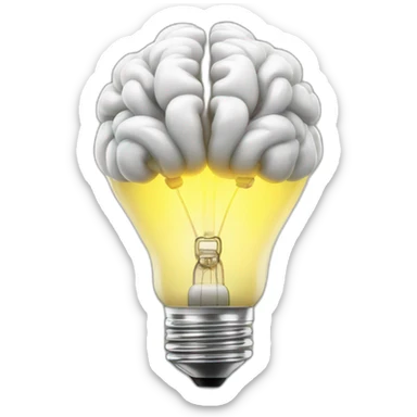 little brain sparkles inside the light bulb sticker