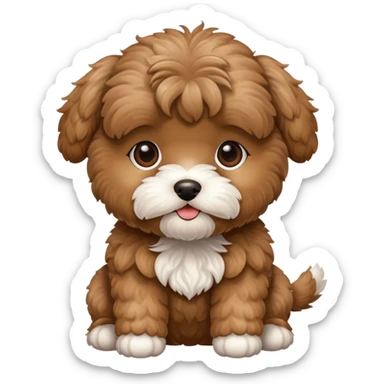 maltipoo brown puppy  sticker