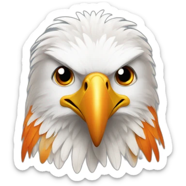 entire Eagle With white and orange plumage sticker