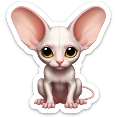 Cute Bat-Winged Sphynx-Rat-Mouse-Hybrid full body sticker