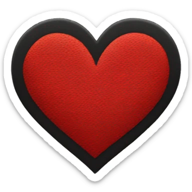 Create a heart emoji that is split right in the middle and it has two colour , left half in black colour and right half in red colour.  sticker