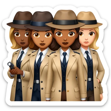 Three female detectives  sticker