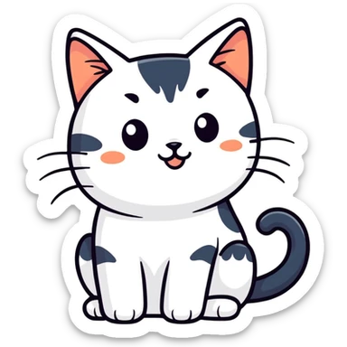 playful cat cartoon style sticker