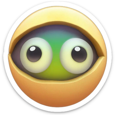 3d sphere with a cartoon glowstone texture with big feminine eyes sticker