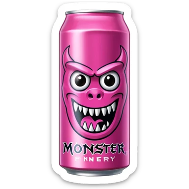 Pink monster energy drink with the logo of original monster company energy drink do not add the face in it just normal monster can  sticker