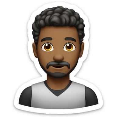 handsome boy with facial hair with one eye sticker