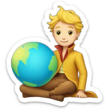 The Little Prince on a planet sticker