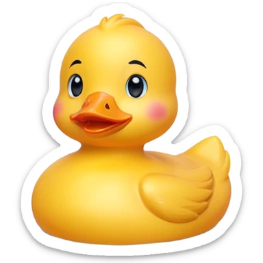 A rubber duck with rosy cheeks and an adorable happy expression sticker