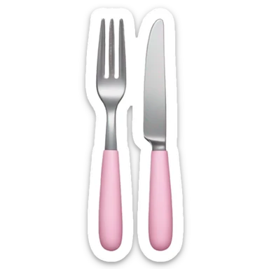 Light pink cutlery  sticker