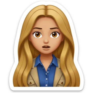 pretty long hair girl middle parted, amazed, good clothes, tanned, baddie, RELLY PREETY, BADDIE sticker