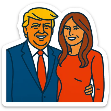 Donald and Melania Trump sticker