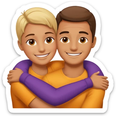 2 people hugging sticker