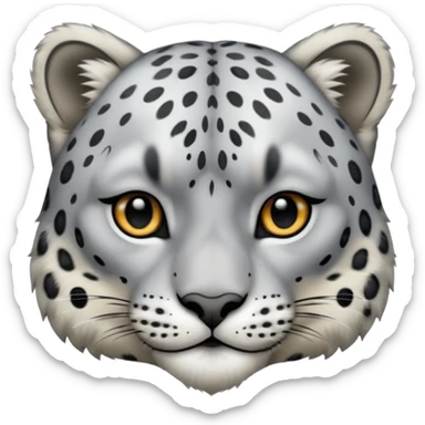 snow leopard face sticker