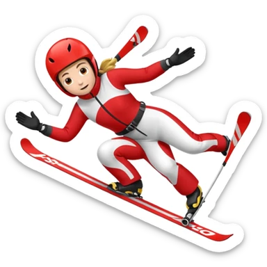 Skier falling sticker