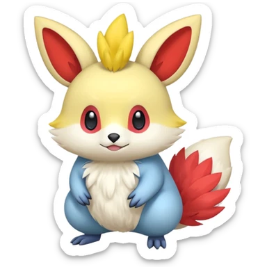 Quilava-Emolga-Pachirisu-Cacomistl-Fakemon-hybrid-creature (full body) sticker