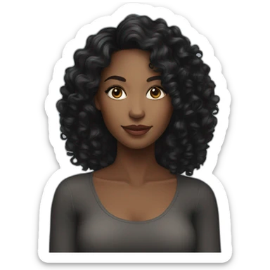 Beautiful young black woman with long black curls sticker