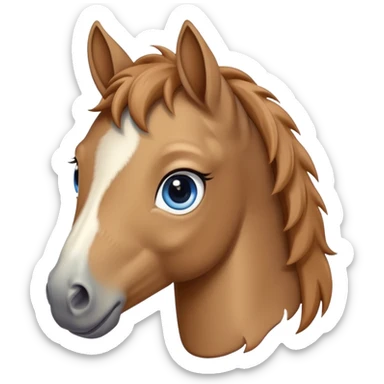 a foal horse with big blue eyes sticker