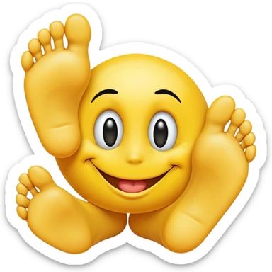 A smiley face with toes  sticker