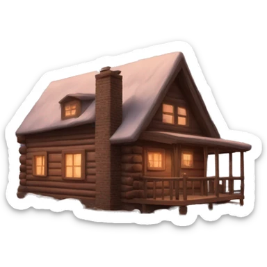 aesthetic cozy cabin in the woods sticker