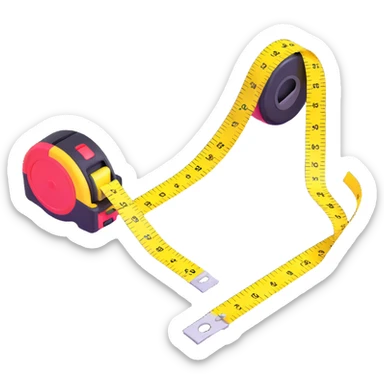 tape measure with bright colors floating on white background sticker