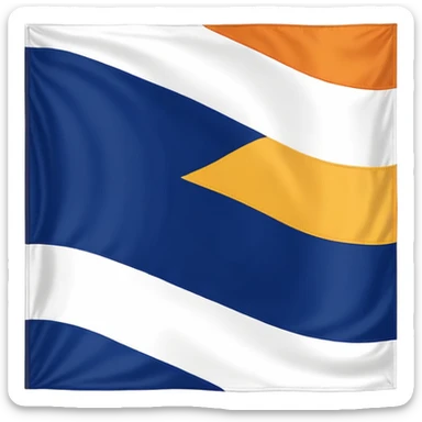 A flag whit darkblue, blue, white, yellow and orange and has 5 stripes white in the middle, blue in next to white left, yellow next to white right, orange next to yellow right, dark blue next to blue left sticker