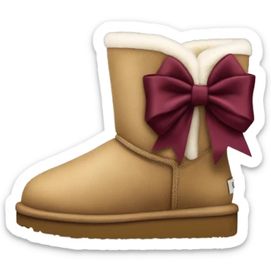 ugg boots with burgundy bows sticker