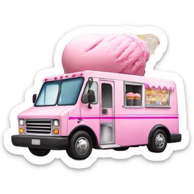 Pink ice cream truck sticker