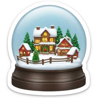 Christmas village snow globe sticker