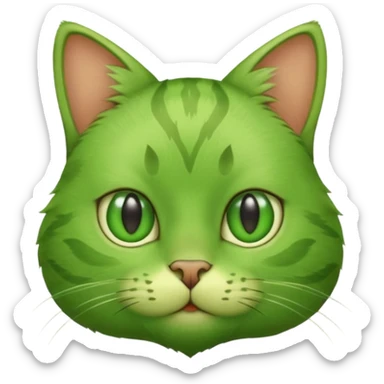 green cat with green shirt sticker