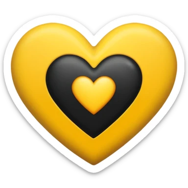 Fusiona un corazón de iPhone de color amarilla con color negro  sticker