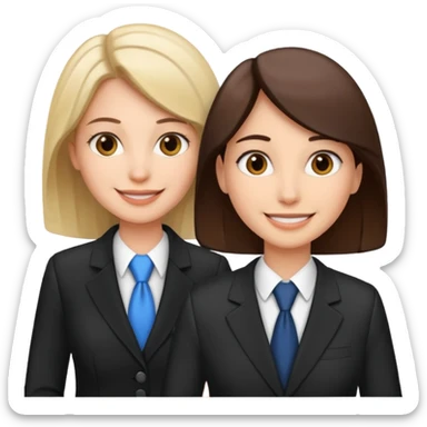 
female lawyer helping a man sticker