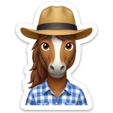 horse with hat and shirt sticker