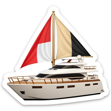yacht with small Egyptian flag sticker