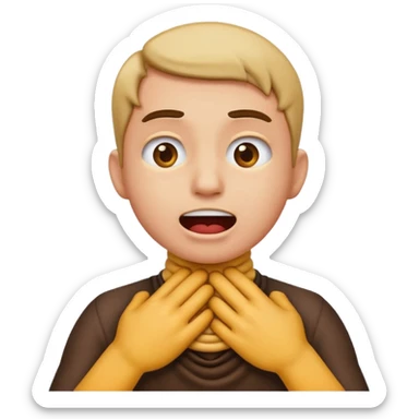 emoji chocking it’s self out with hands around neck sticker