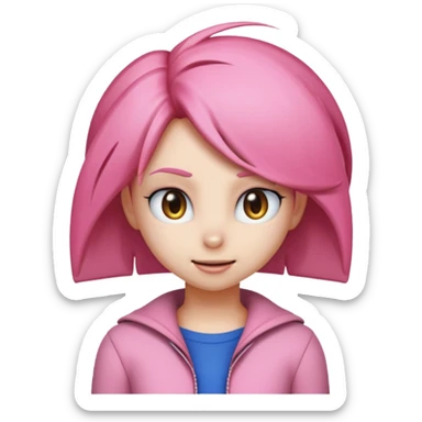 Amy Rose from Sonic, emoji style, neutral face sticker