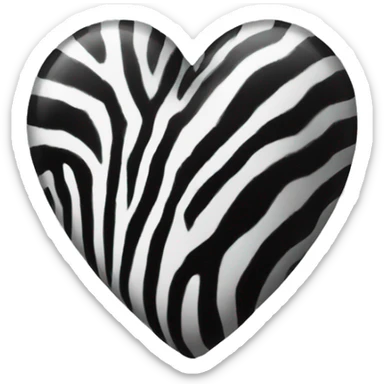 Zebra heart sticker