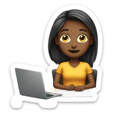 back sitting girl at desk parody sticker