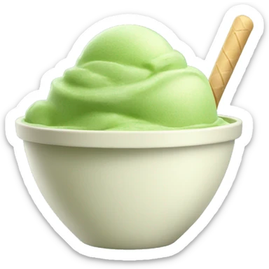 matcha ice cream in a bowl sticker