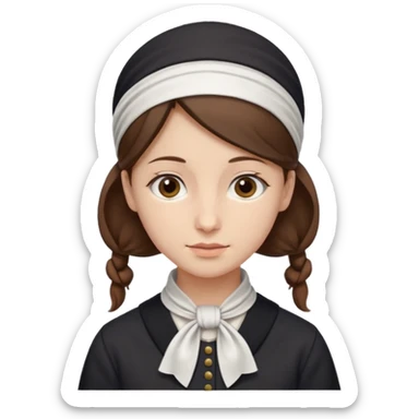 orthodox jewish woman with kerchief tied by neck circa. 1890 make into pretty young sticker