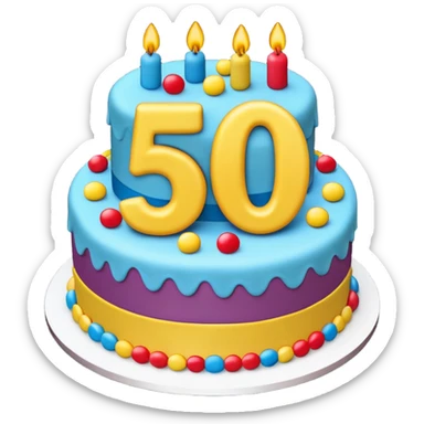 50th birthday with 50 in emoji sticker