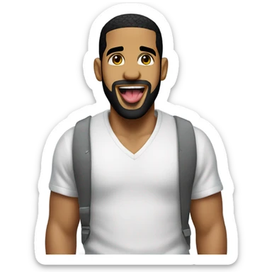 drake with tongue sticking out  sticker