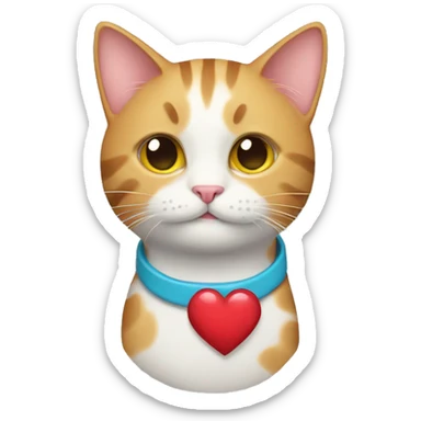 cat with heart sticker
