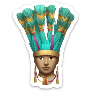3 cylinders (headdress) with colored ribbons sticker